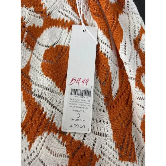 Chico's Summer Romance Abstract Cardigan Size 0/S NWT - Picture 5 of 8